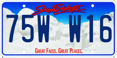 SD license plate 75WW16