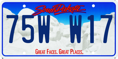 SD license plate 75WW17