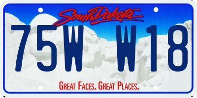 SD license plate 75WW18
