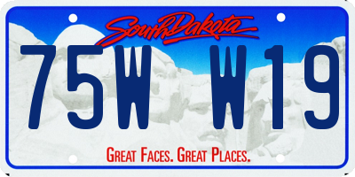 SD license plate 75WW19