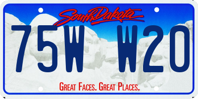 SD license plate 75WW20