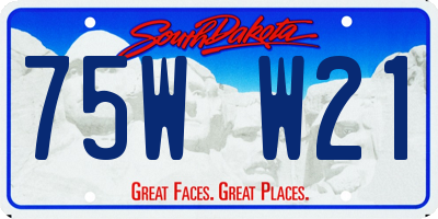SD license plate 75WW21