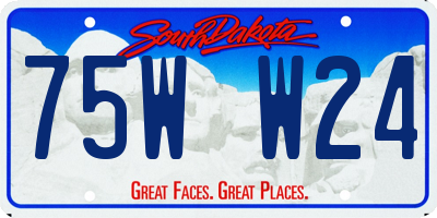 SD license plate 75WW24