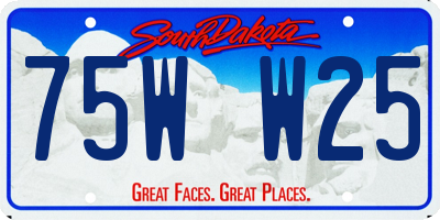 SD license plate 75WW25