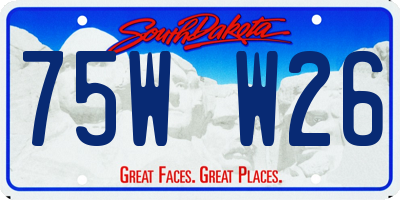 SD license plate 75WW26