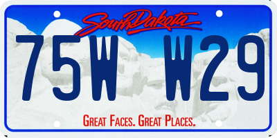 SD license plate 75WW29