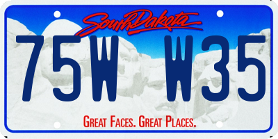 SD license plate 75WW35