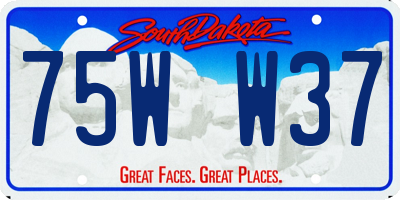 SD license plate 75WW37