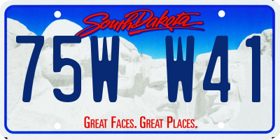 SD license plate 75WW41