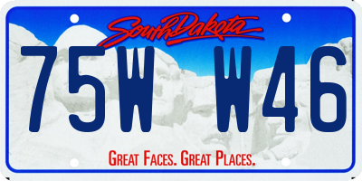 SD license plate 75WW46