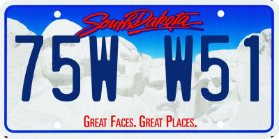 SD license plate 75WW51