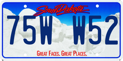SD license plate 75WW52
