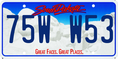 SD license plate 75WW53