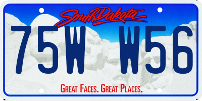 SD license plate 75WW56