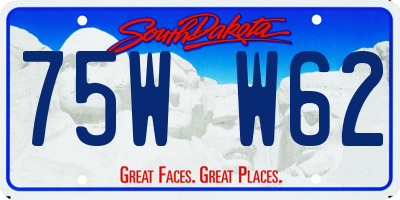 SD license plate 75WW62