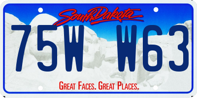 SD license plate 75WW63