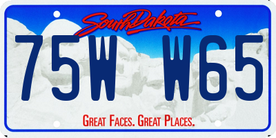 SD license plate 75WW65