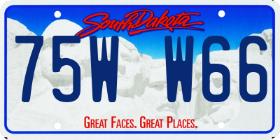 SD license plate 75WW66