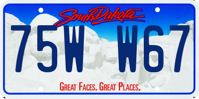 SD license plate 75WW67