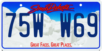 SD license plate 75WW69