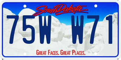 SD license plate 75WW71