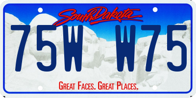SD license plate 75WW75