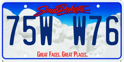 SD license plate 75WW76