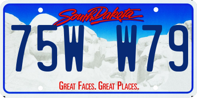 SD license plate 75WW79