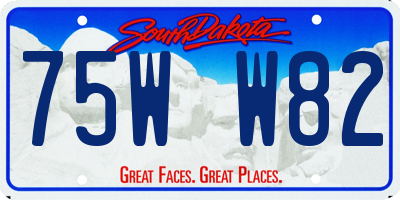 SD license plate 75WW82