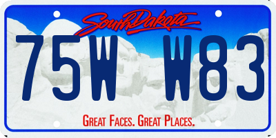 SD license plate 75WW83