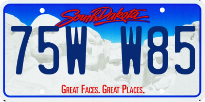 SD license plate 75WW85