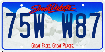 SD license plate 75WW87