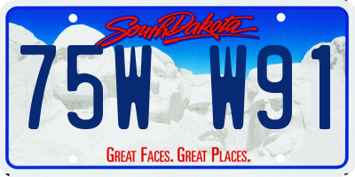 SD license plate 75WW91
