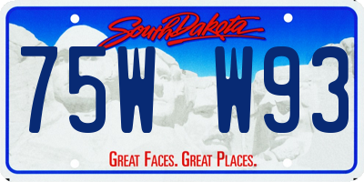 SD license plate 75WW93