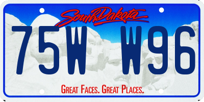 SD license plate 75WW96