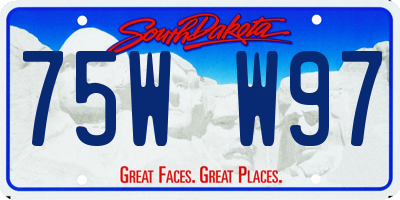 SD license plate 75WW97