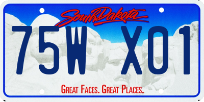 SD license plate 75WX01