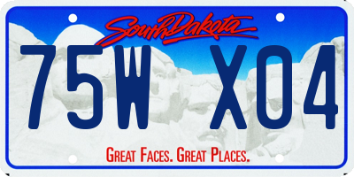 SD license plate 75WX04