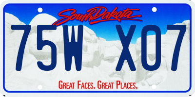 SD license plate 75WX07