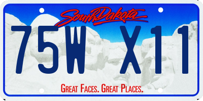 SD license plate 75WX11