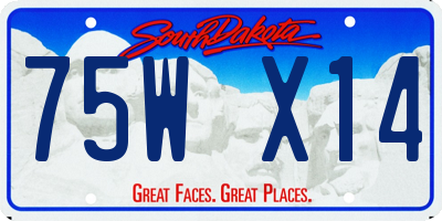 SD license plate 75WX14