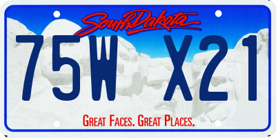 SD license plate 75WX21