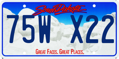 SD license plate 75WX22