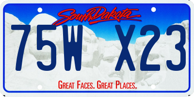 SD license plate 75WX23