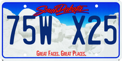 SD license plate 75WX25