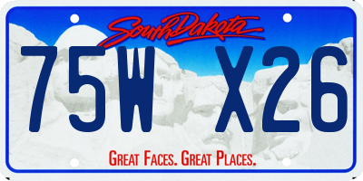 SD license plate 75WX26