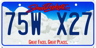 SD license plate 75WX27