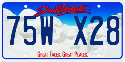 SD license plate 75WX28