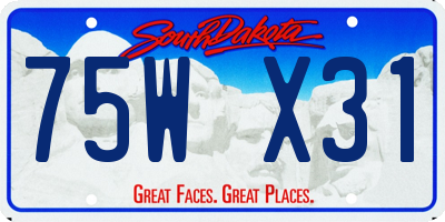 SD license plate 75WX31