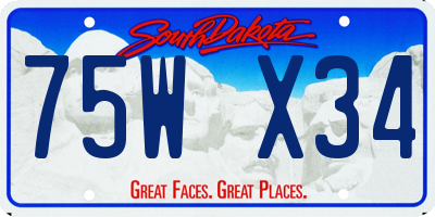SD license plate 75WX34